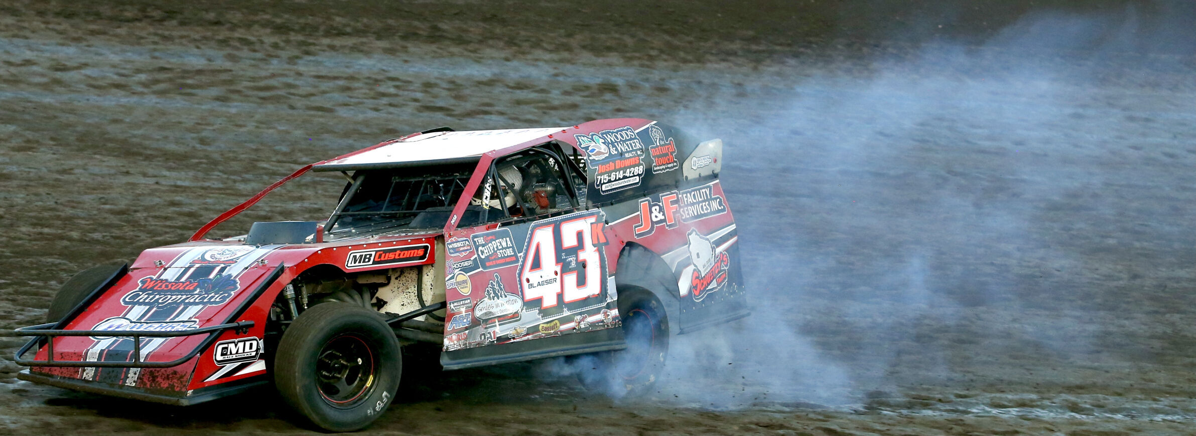 Smokin' around the second turn